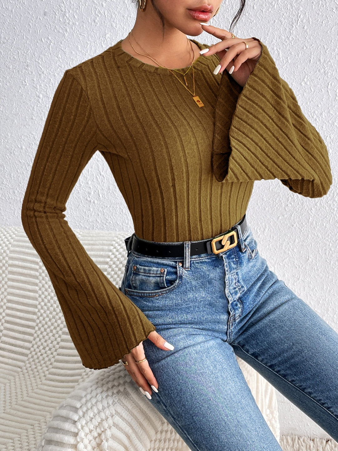 Levoire | Honey Col Rond Flare Sans Manches T-shirt