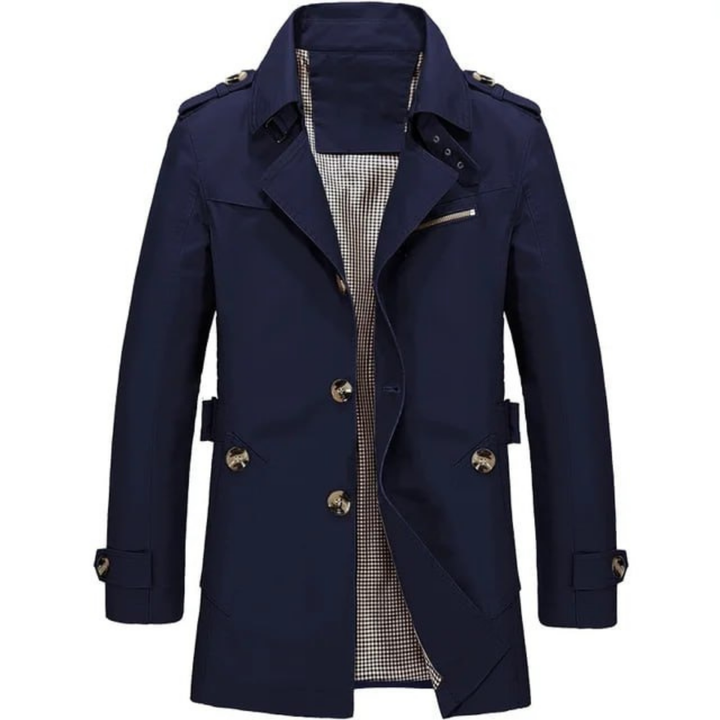 Levoire | Trench-Coat Classique Pour Hommes Pour Des Apparitions Élégantes Bleu foncé