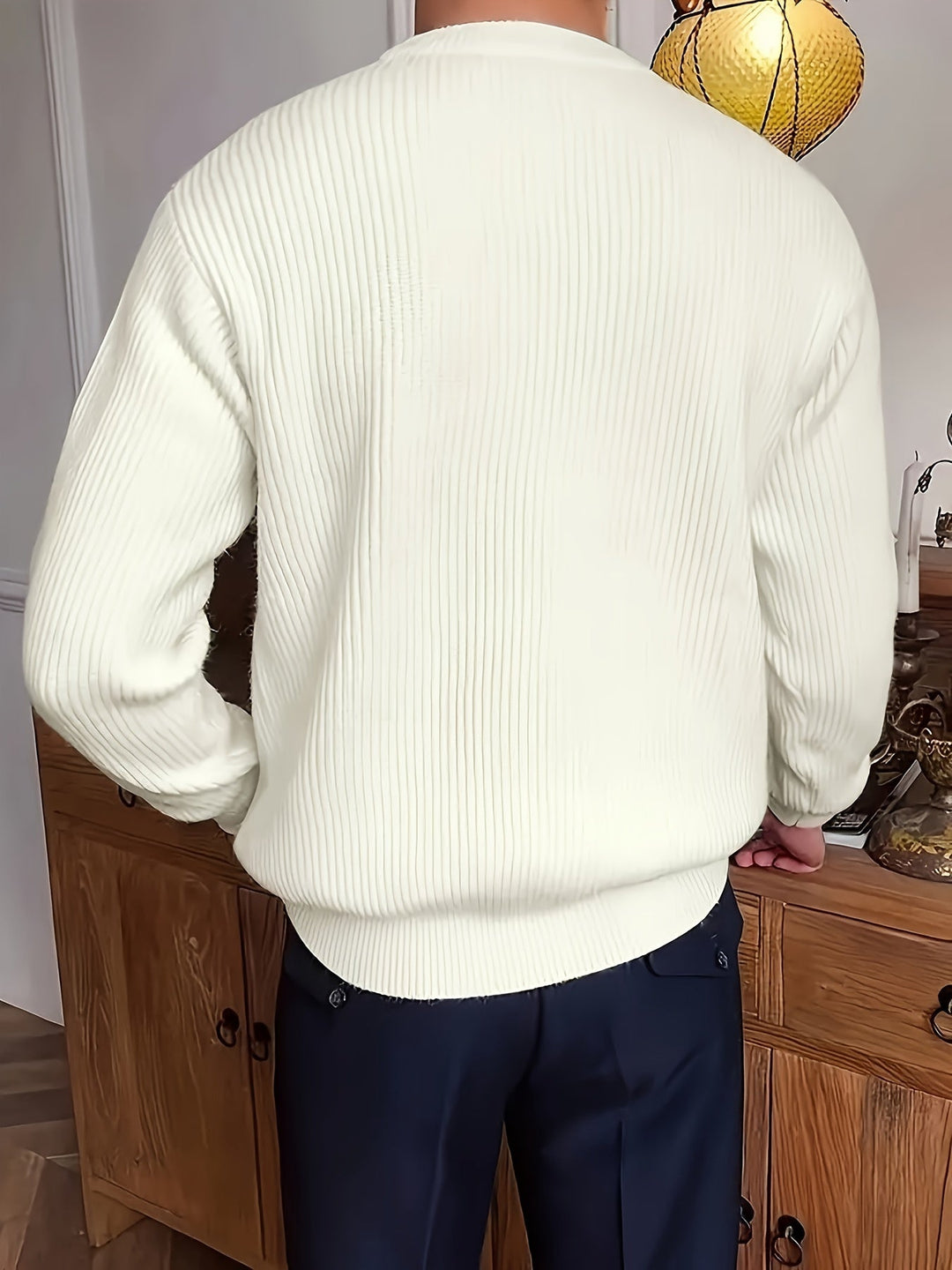 Levoire | Pull-Over En Laine Pour Hommes À Col Rond