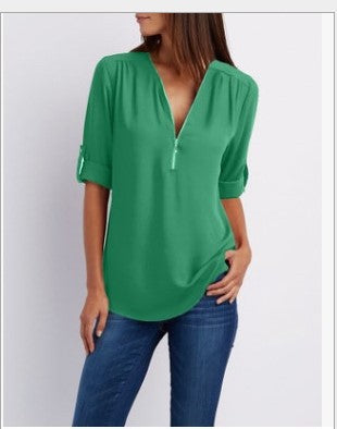 Levoire | Chic Manque Trois Quarts Blouse Vert clair