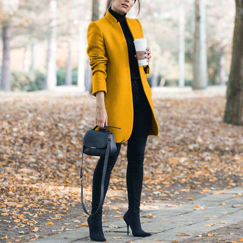 Levoire | Manteau En Laine Non Mélangé Avec Col Jaune