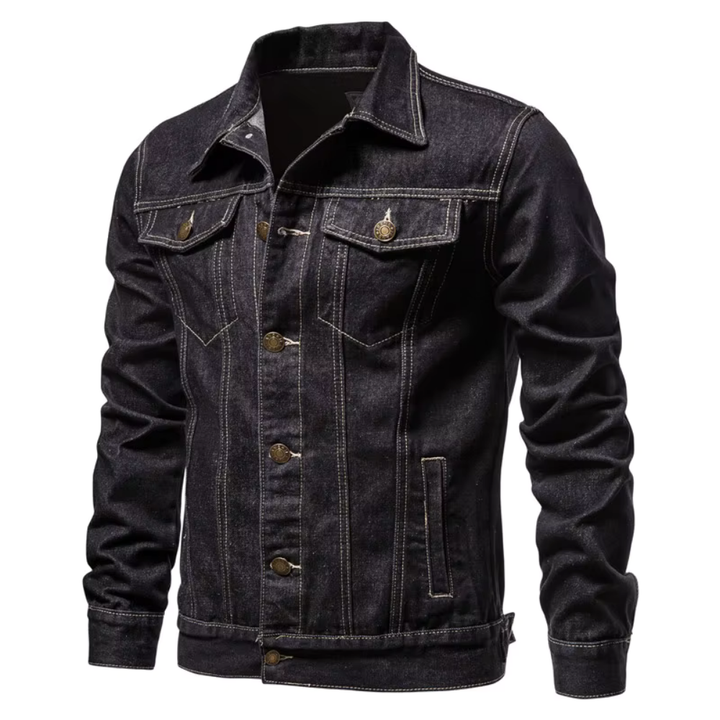 Levoire | Veste en jean délavée avec poches Noir