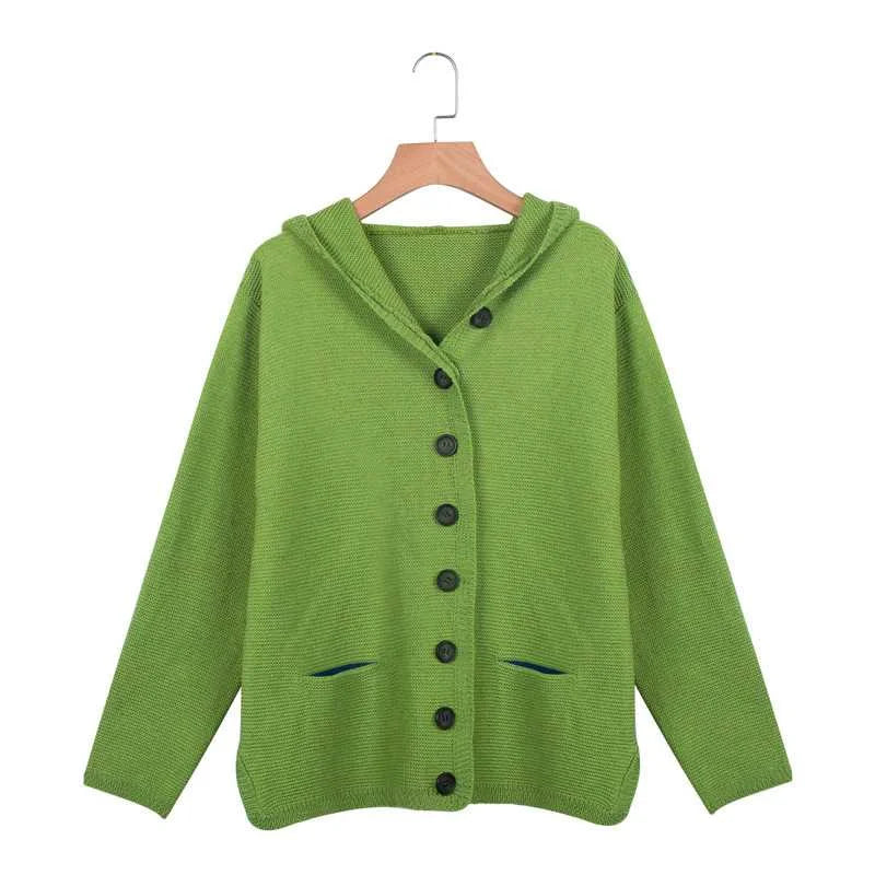 Levoire | Veste tricotée à capuche à manches longues avec bouton