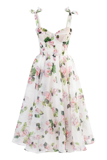 Levoire | Midi Robe Florale Sans Bretelles