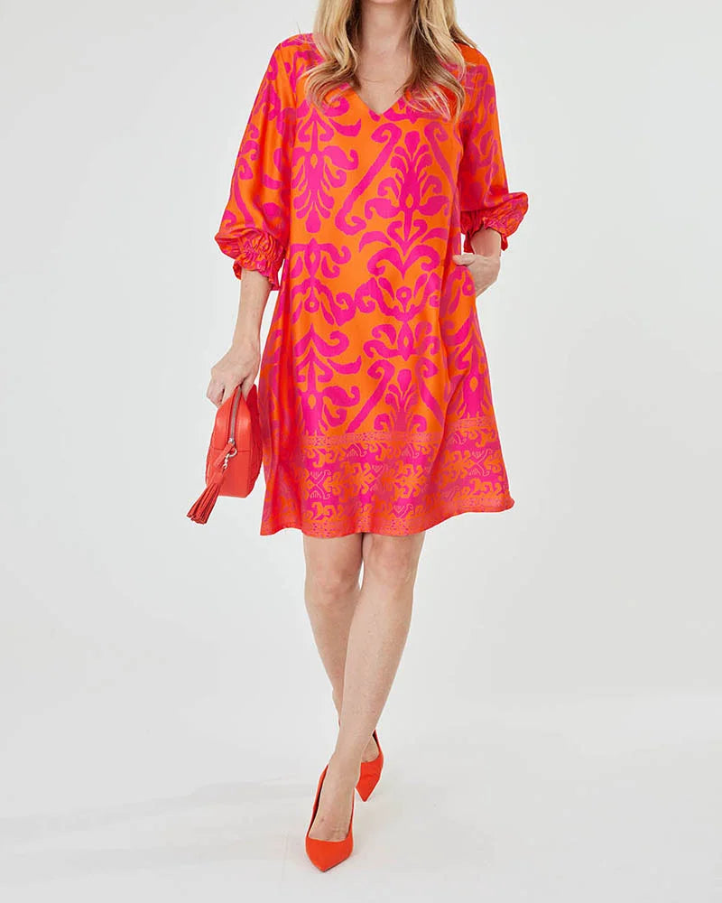 Levoire | Robe Ample Avec Décolleté En V Et Impression