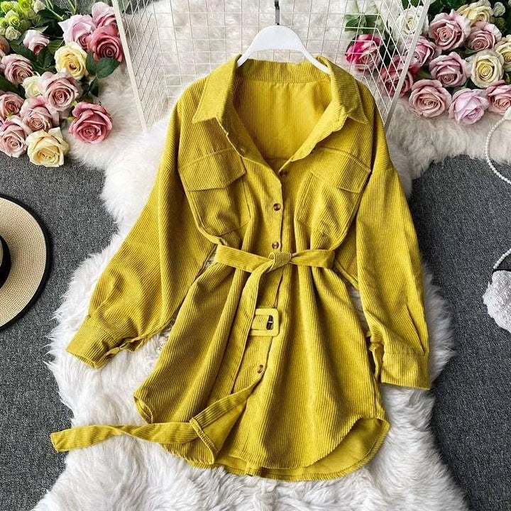 Levoire | Robe en velours Jaune Une taille