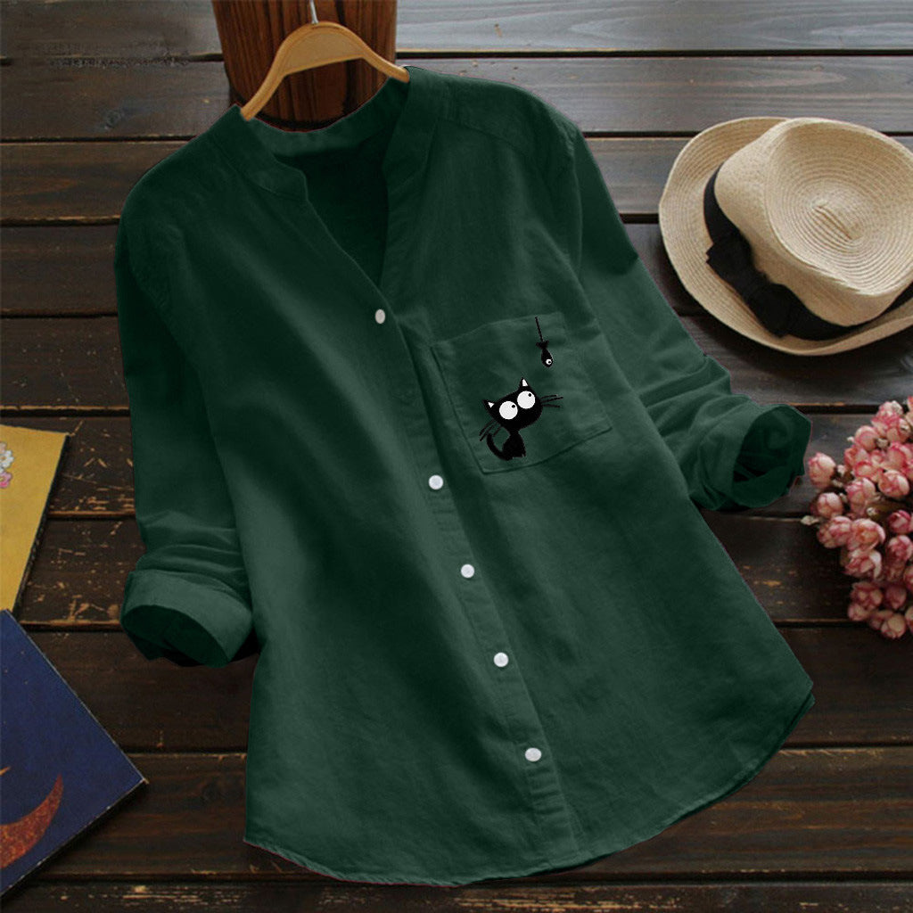 Blouse pour femmes avec motif de chat mignon Levoire