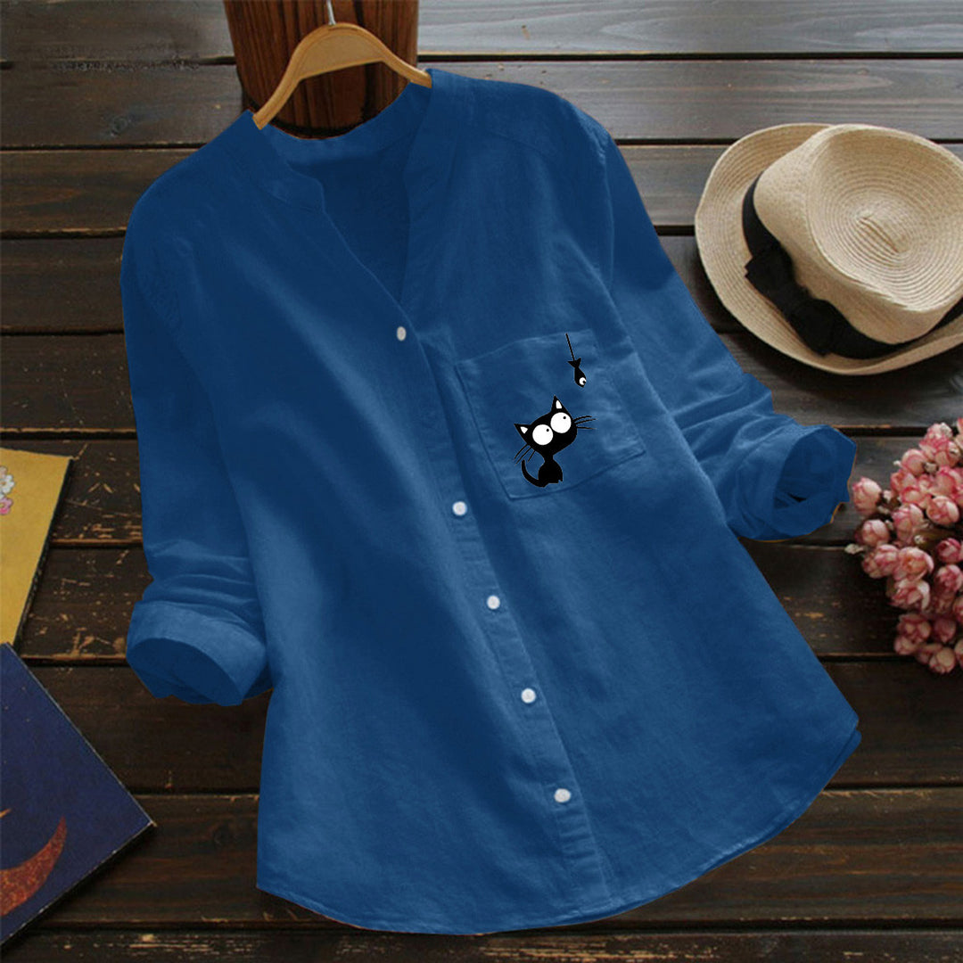 Blouse pour femmes avec motif de chat mignon Levoire