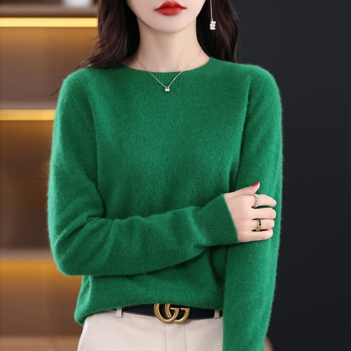 Levoire | Cachemire-pull Nuisettes Col Rond, Doux Luxe & Chaleur Vert