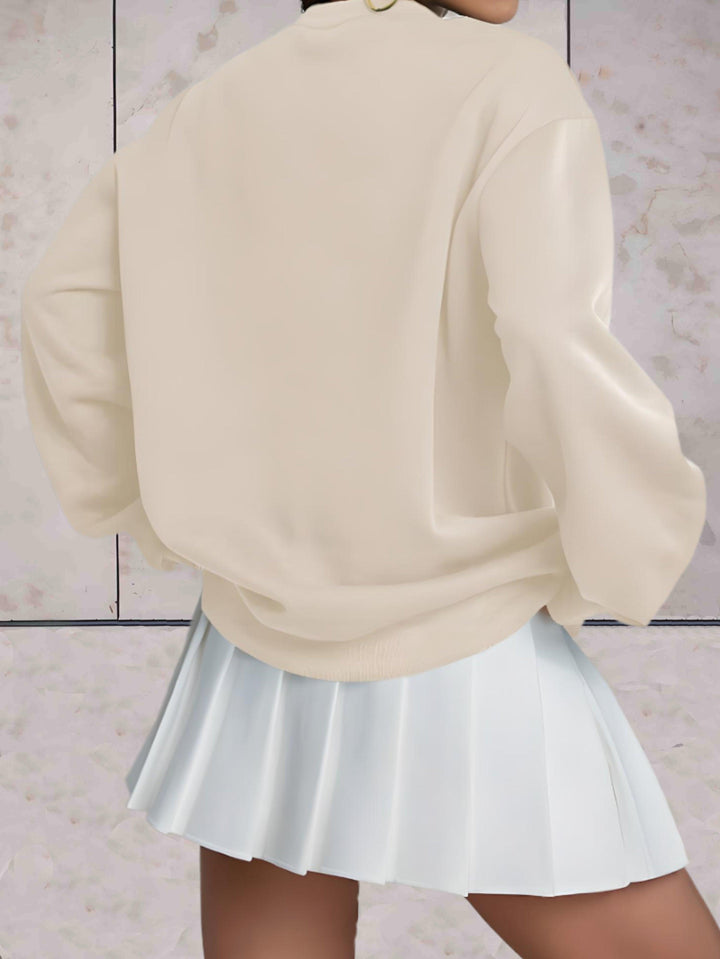 Levoire | Sweatshirt Uni Surdimensionné Confortable Avec Col Rond Et Épaisseur De Qualité