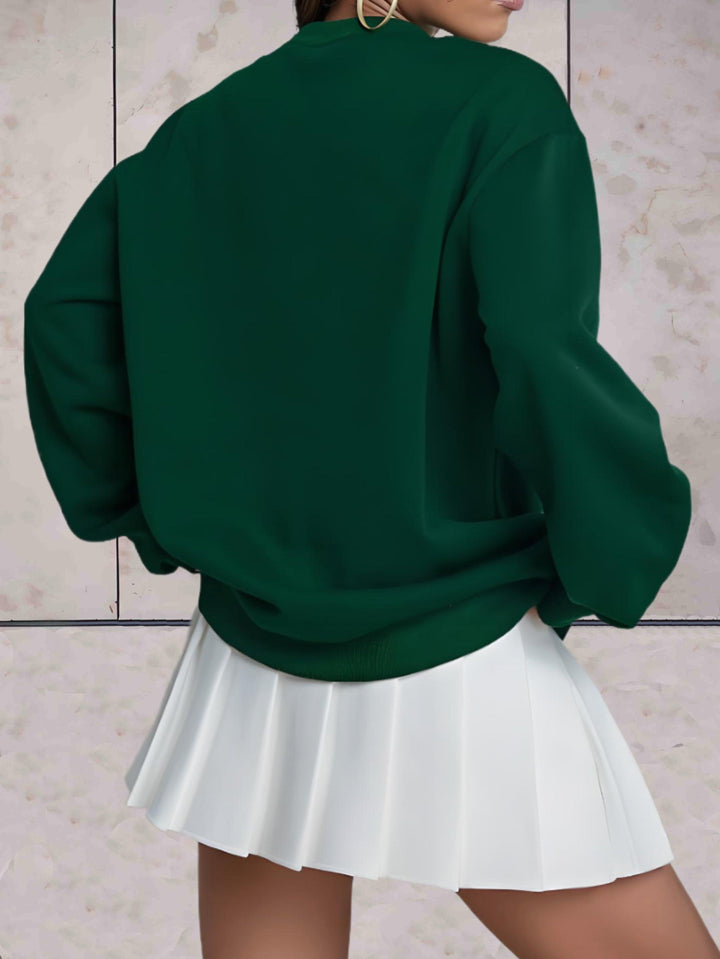 Levoire | Sweatshirt Uni Surdimensionné Confortable Avec Col Rond Et Épaisseur De Qualité