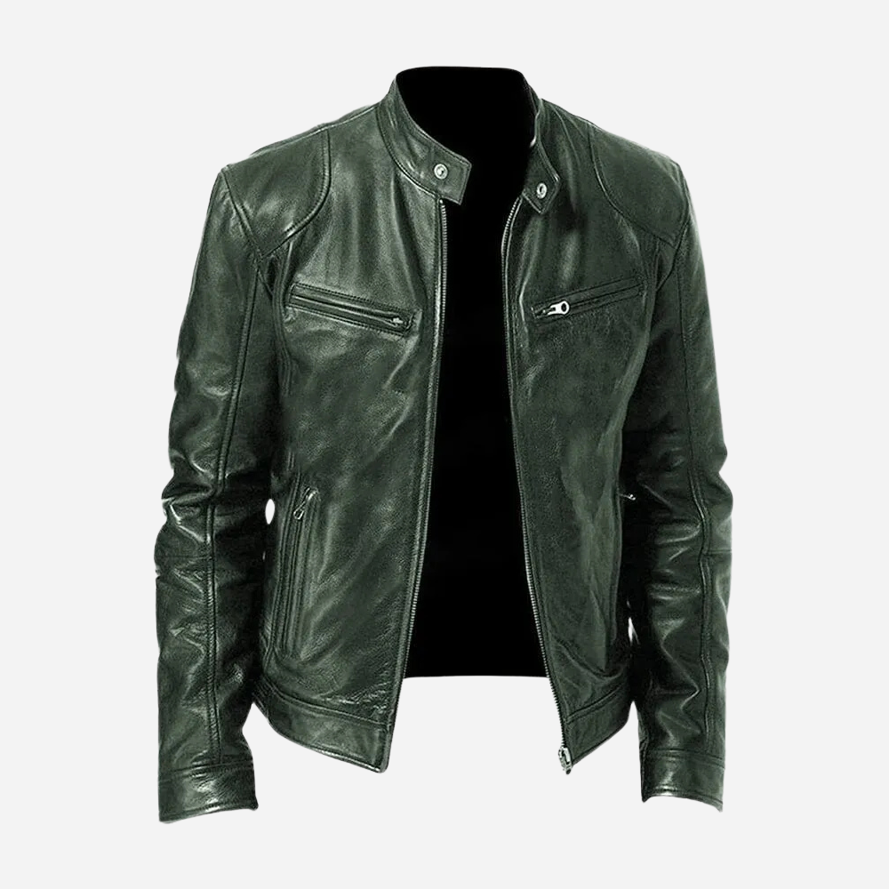 Levoire | Élégante veste en cuir chaude Vert
