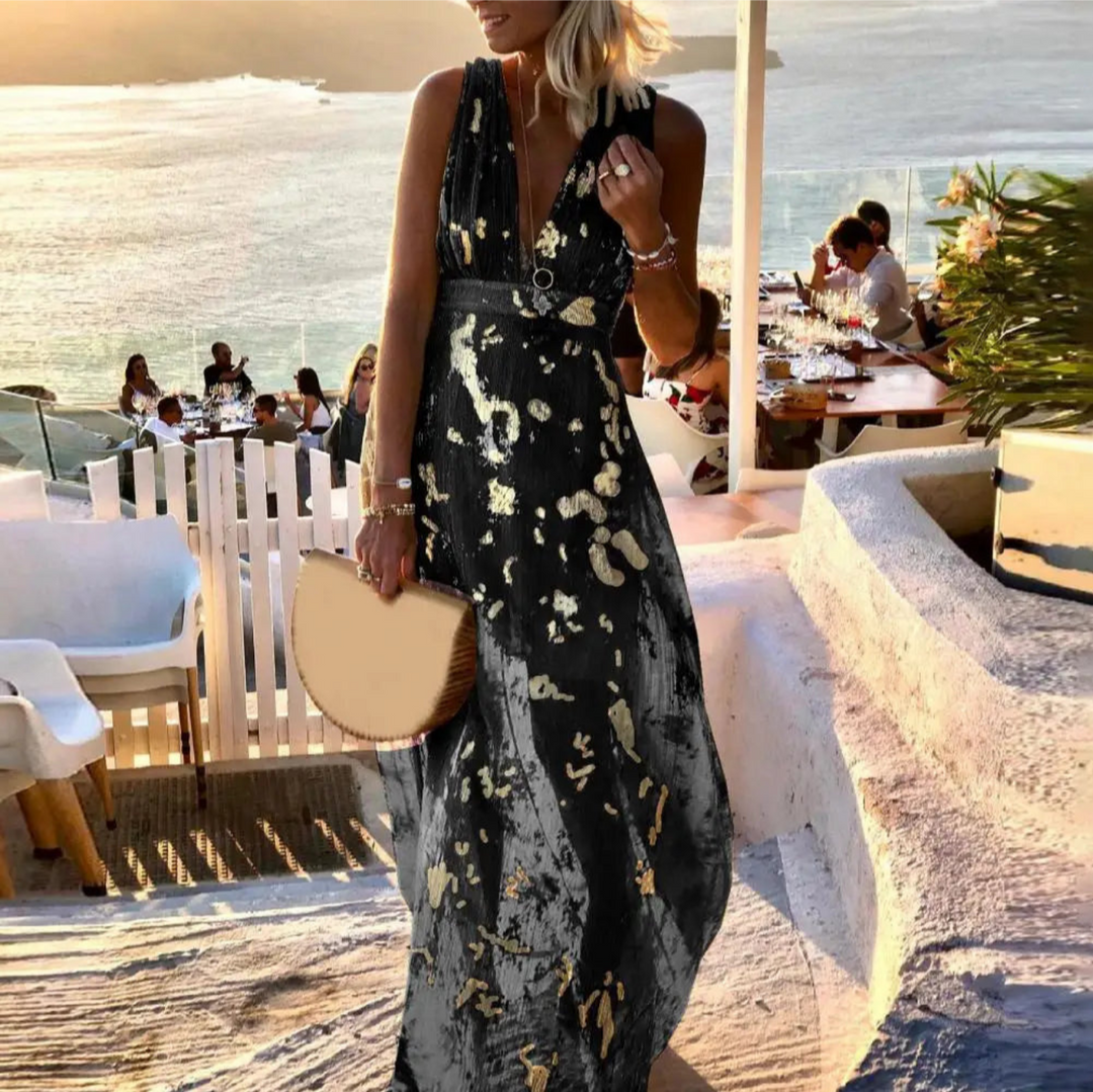 Levoire | Robe d'été à décolleté en V pour femmes longue
