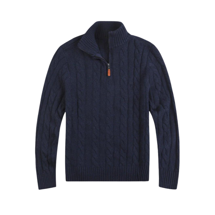 Levoire | Pull Homme Motif Rétro Bleu foncé