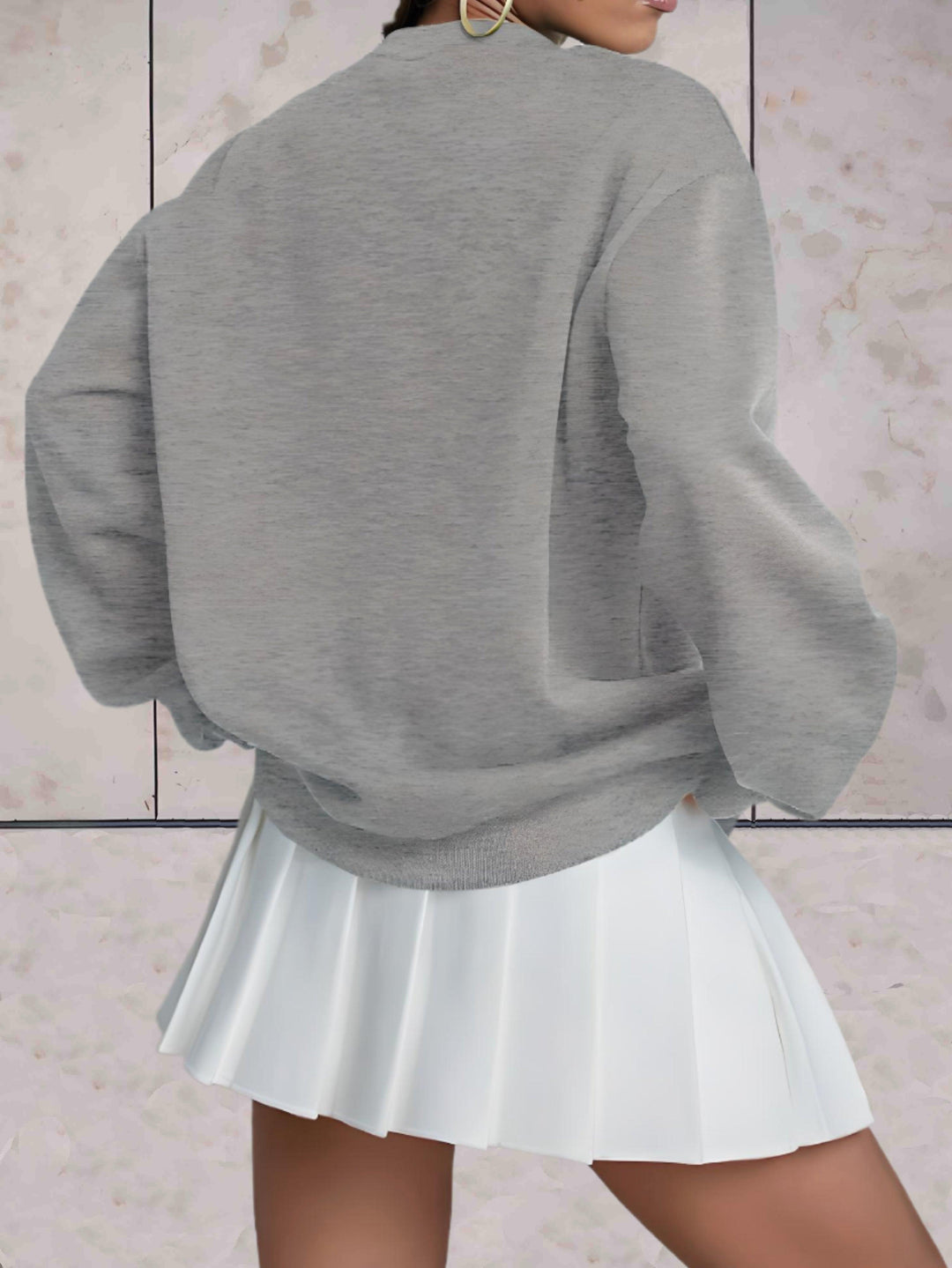 Levoire | Sweatshirt Uni Surdimensionné Confortable Avec Col Rond Et Épaisseur De Qualité