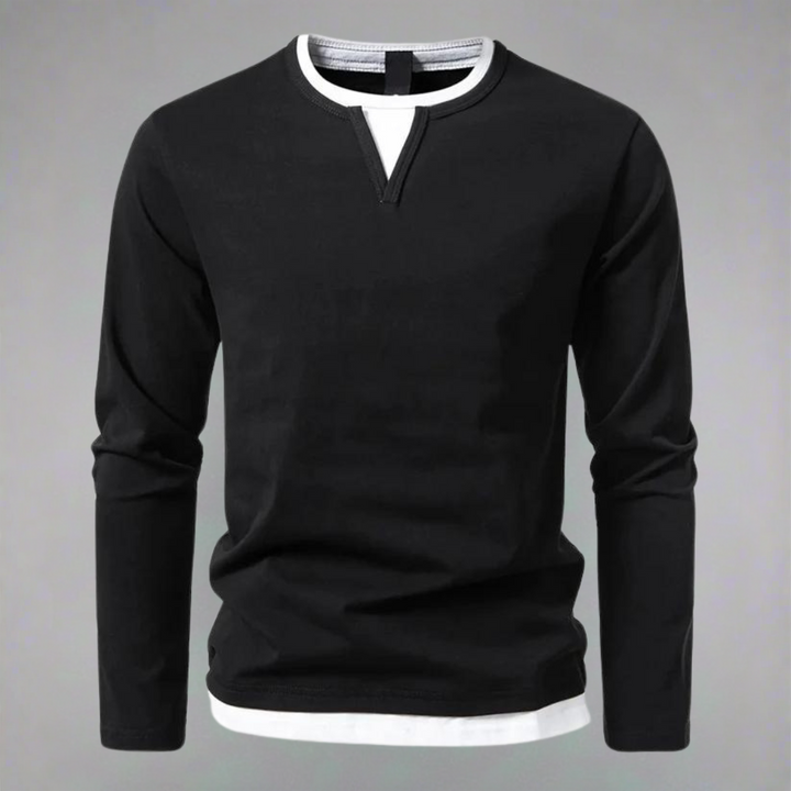 Levoire | Pull À Manches Longues Et Col En V Noir