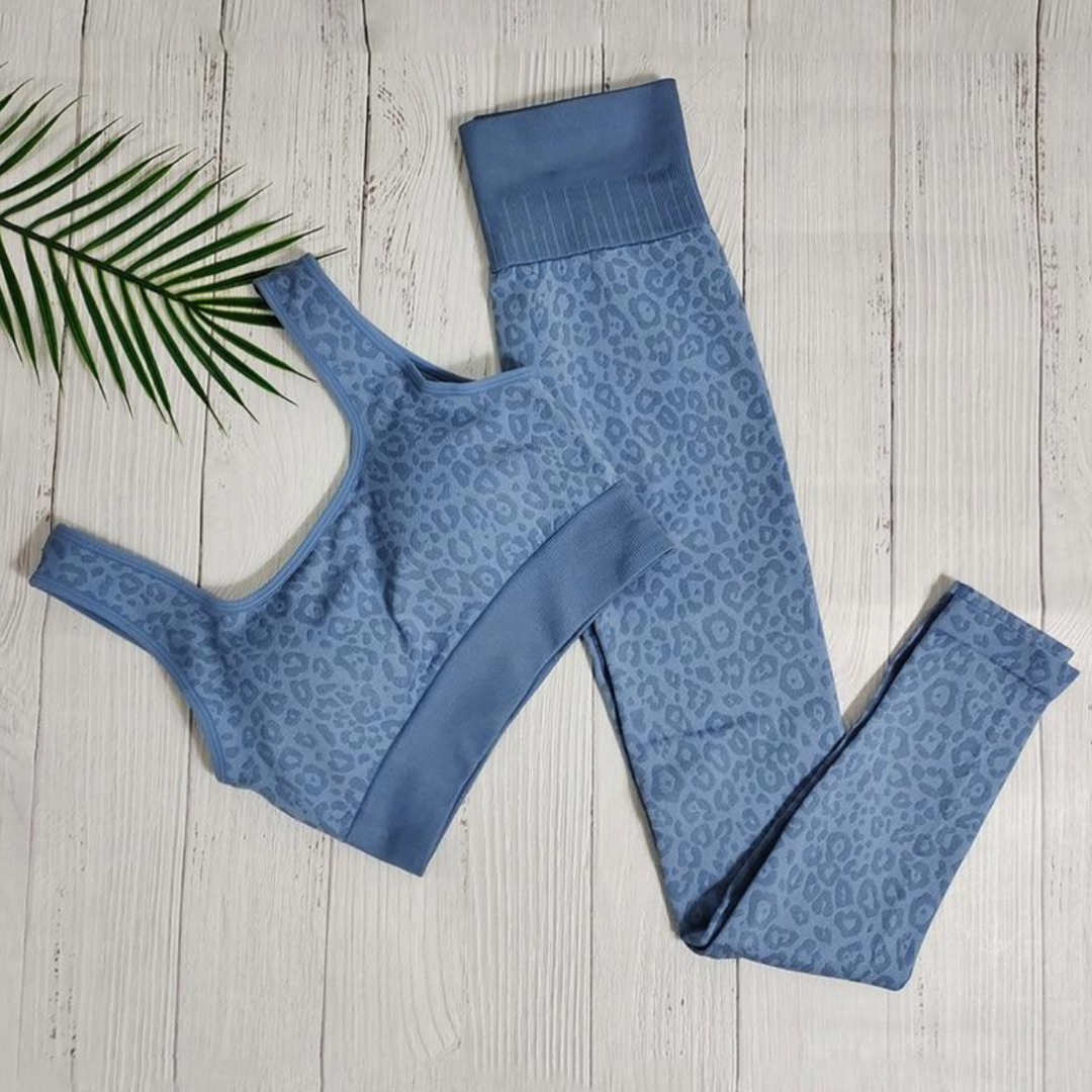 Levoire | Ensemble De Sport Panthère Un Ensemble De Sport Sexy Et Audacieux Bleu