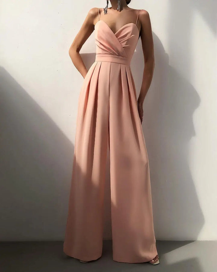 Levoire | Combinaison Sans Bretelles À Taille Haute Et Pantalons Larges Pour Femmes Rosa