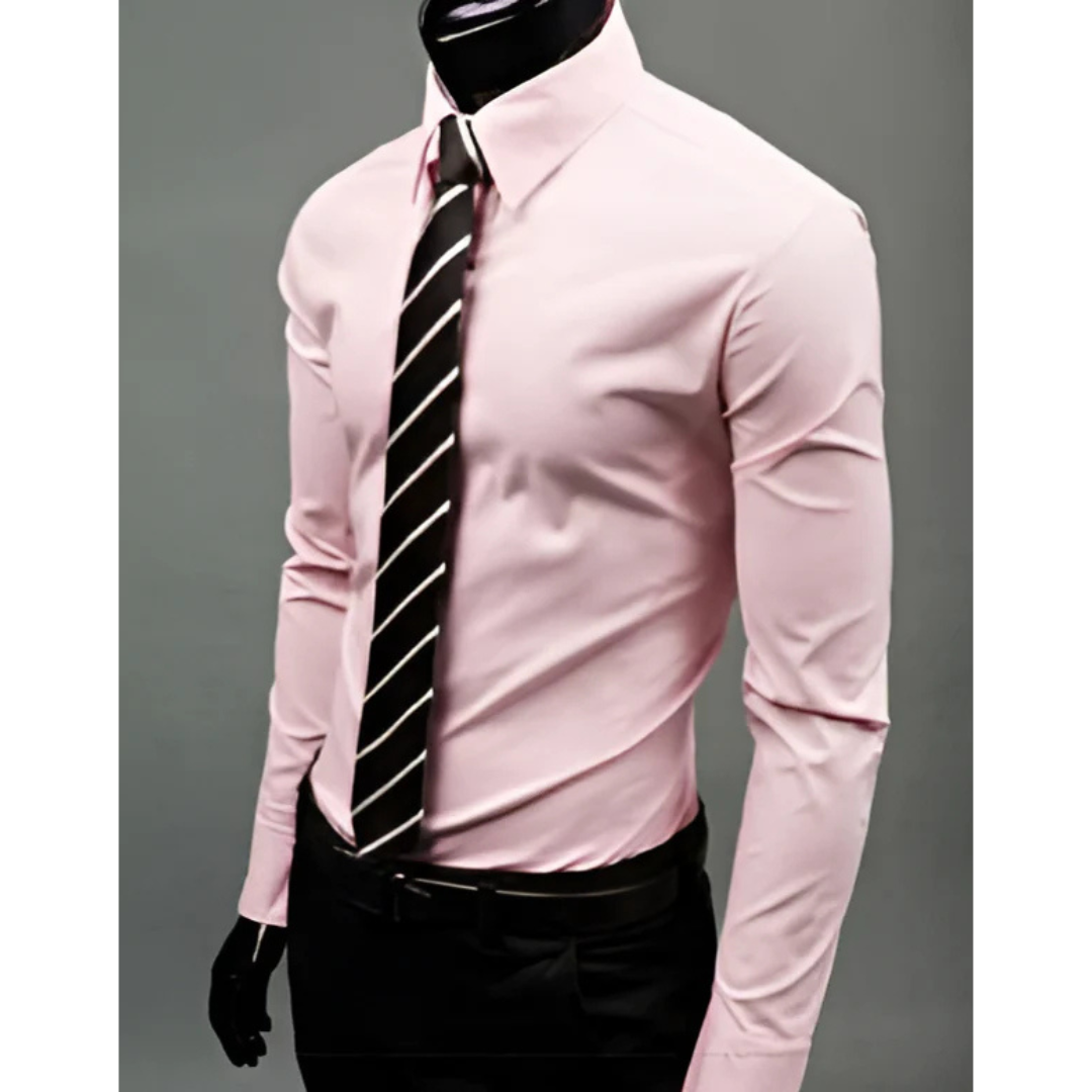 Levoire | Blouse à manches longues Slim Fit avec fermeture à boutons Rose