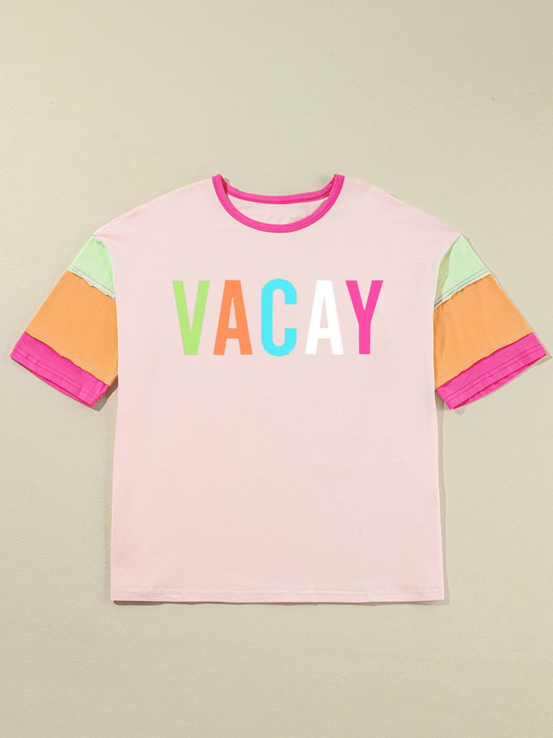 Levoire | Lettres Graphique Couleurブロック T-shirt Col rond sans manches