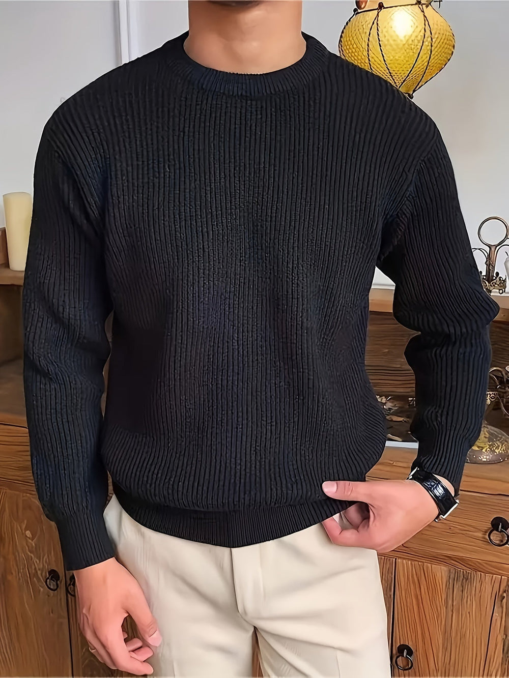 Levoire | Pull-Over En Laine Pour Hommes À Col Rond