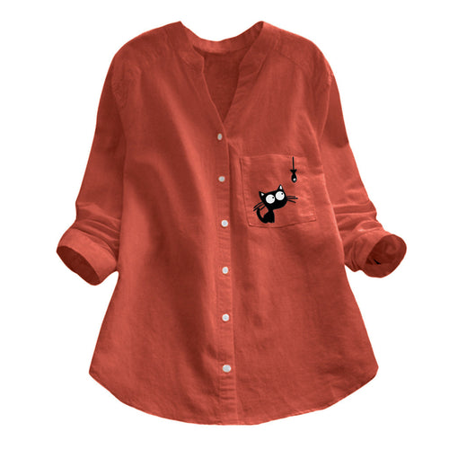 Blouse pour femmes avec motif de chat mignon Levoire
