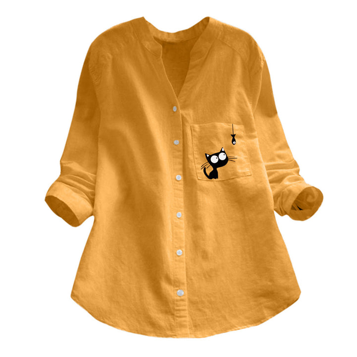 Chemisier pour femmes avec motif de chat ludique Levoire