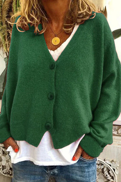 Levoire | Pull À Col V À Manches Longues En Tricot Vert foncé