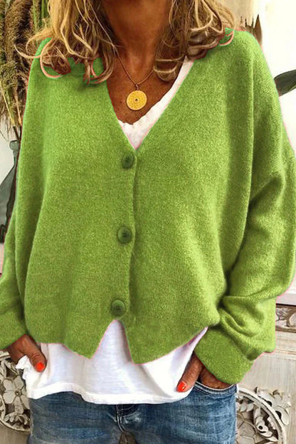 Levoire | Pull À Col V À Manches Longues En Tricot Vert clair