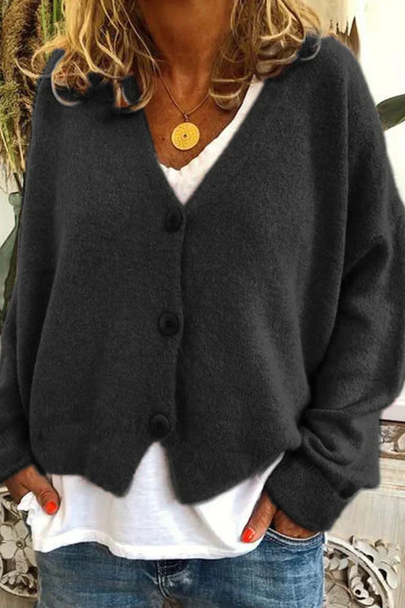 Levoire | Pull À Col V À Manches Longues En Tricot Noir