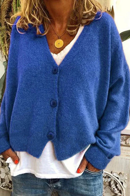 Levoire | Pull À Col V À Manches Longues En Tricot Bleu