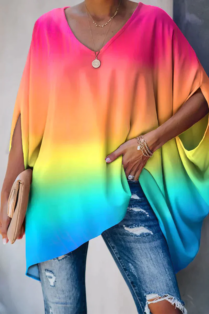 Levoire | Élégant Pull Ample À Base Couleur Arc-en-ciel