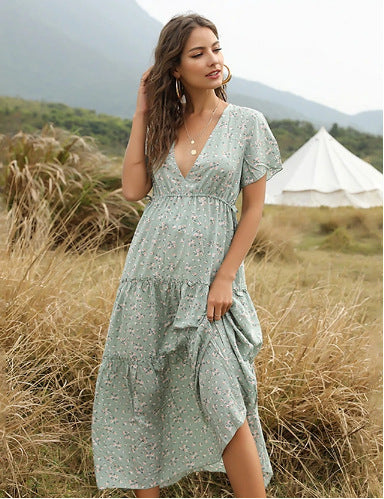 Levoire | Robe fourreau florale élégante pour l'été Vert Clair