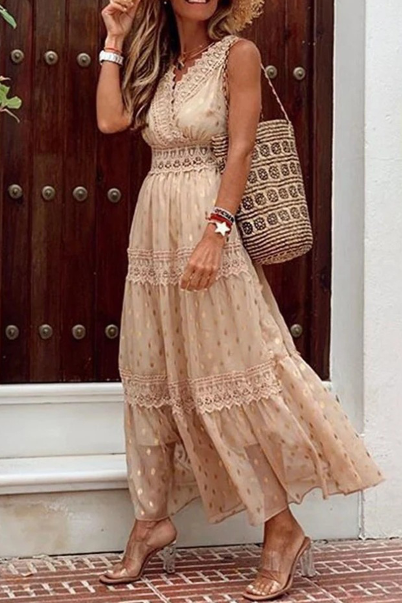 Levoire | Robe à pois en mousseline pour femme Abricot