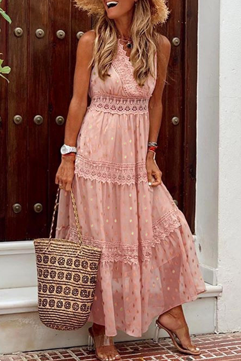 Levoire | Robe à pois en mousseline pour femme Rose