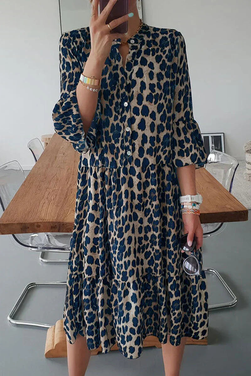 Levoire | Fashionable elegant leopard split joint joint A robe Leopardí