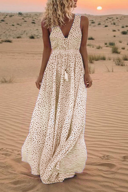 Levoire | Robes à encolure en V et à pois bohémiens très tendance Naranja