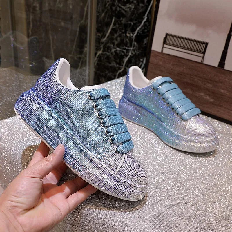 Levoire | Baskets femmes avec strass Bleu