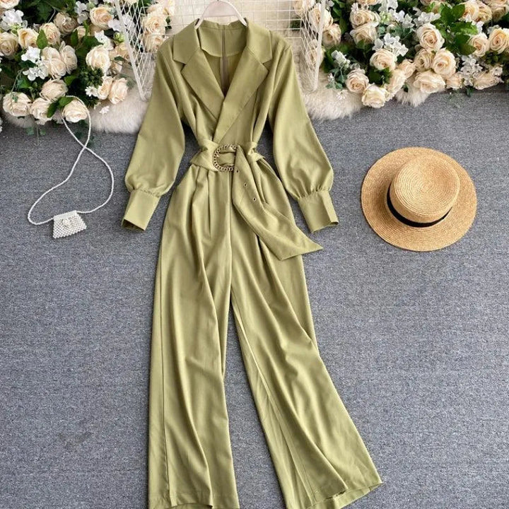 Levoire | Blouse à manches longues avec revers, coupe slim Vert Une taille