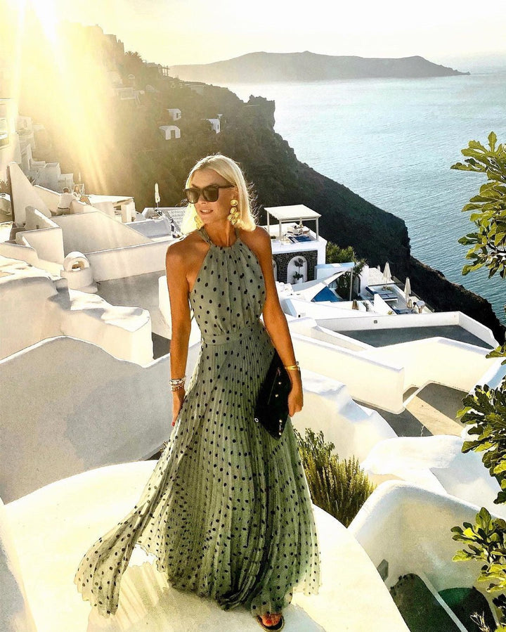 Levoire | Robe maxi d'été moderne sans manches Vert