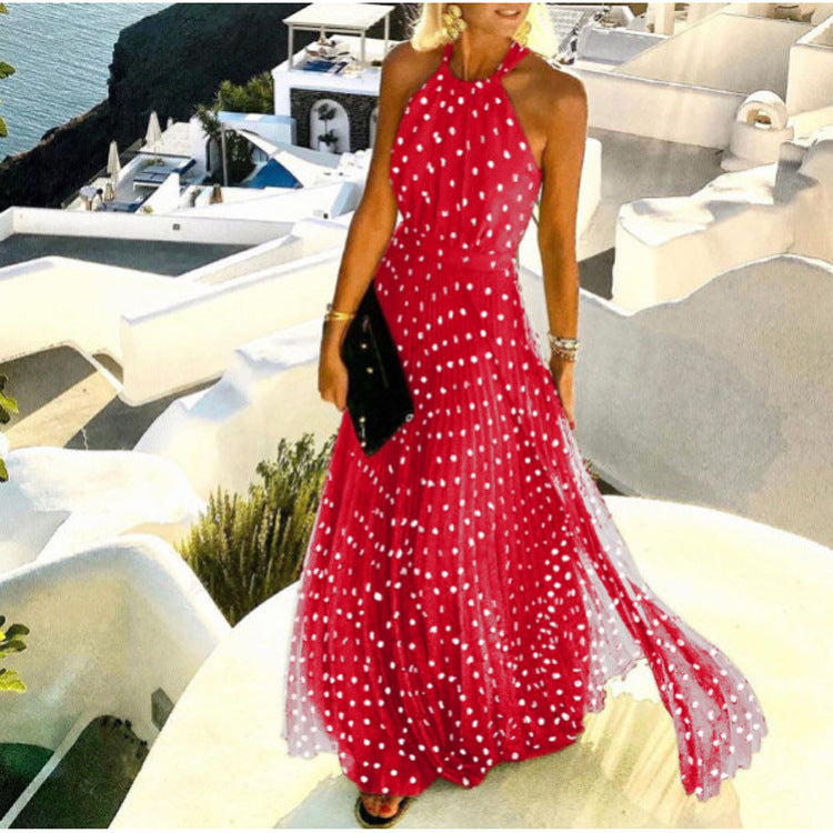 Levoire | Robe maxi d'été moderne sans manches Rouge