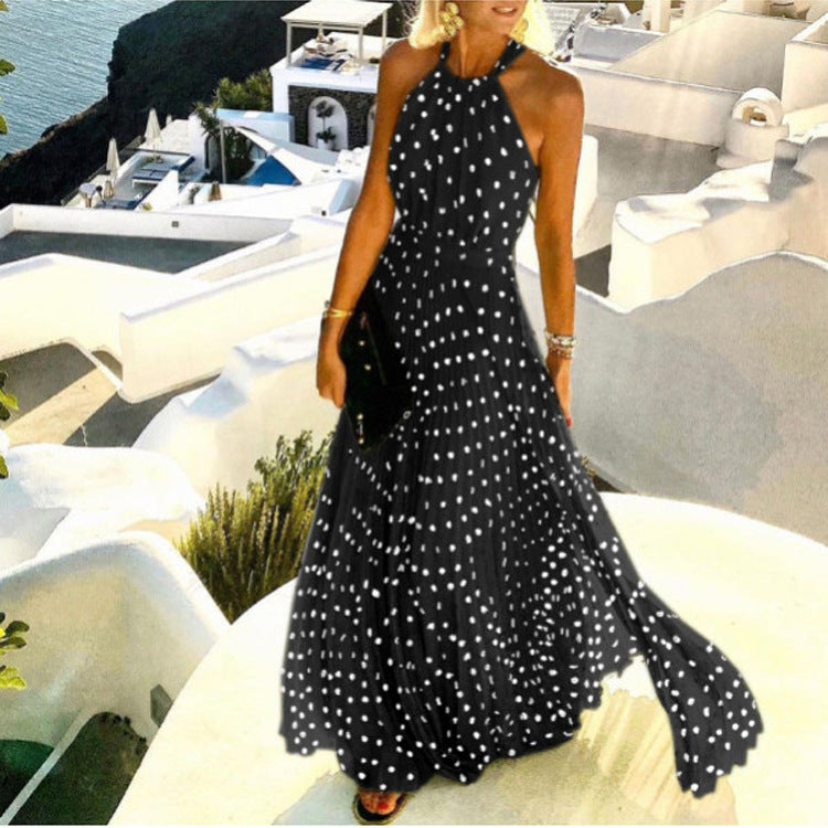 Levoire | Robe maxi d'été moderne sans manches Noir