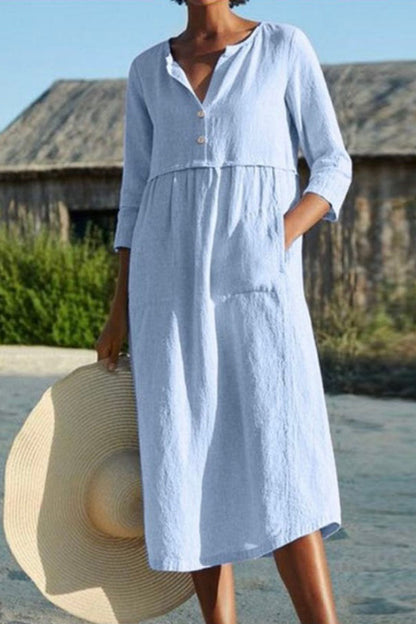 Levoire | Robe à col rond Rentoa Patches Bleu clair