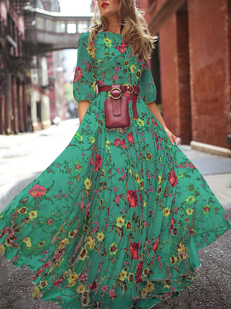 Levoire | Robe bohémienne de style resort Vert