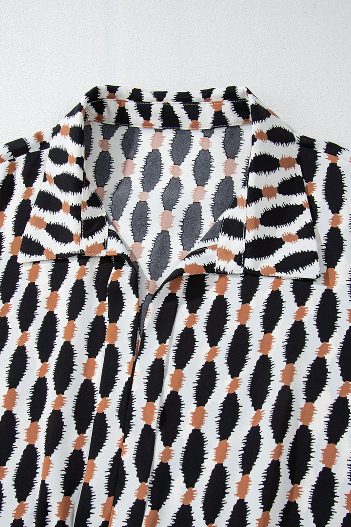 Levoire | Robe Mini Avec Décolleté En V Rayé Et Impression Géométrique Pour Femmes