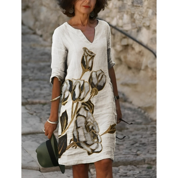 Levoire | Robe Avec Motif Floral Vintage Blanc