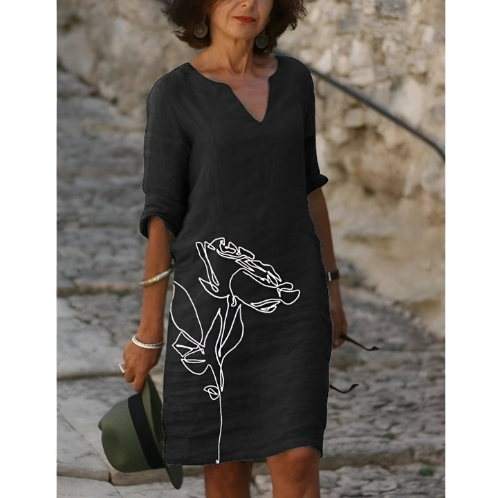 Levoire | Robe Avec Motif Floral Vintage Noir