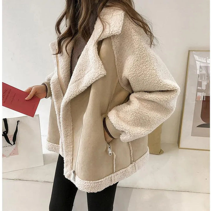 Levoire | Veste en cuir suédé Beige