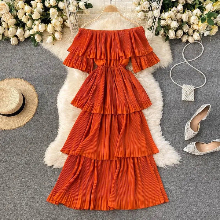 Levoire | Robe Femme Sexy Une Orange Rouge Une taille