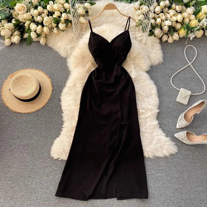 Levoire | Robe étroite sans bretelles avec décolleté en V entrecroisé Noir